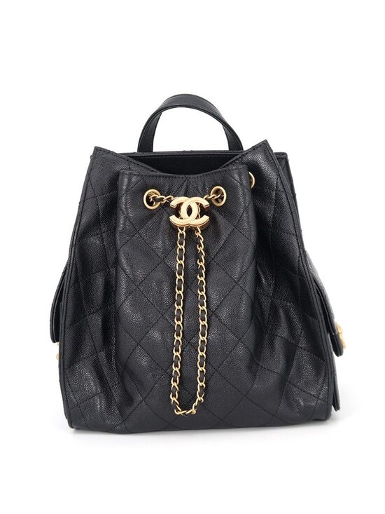 Chanel Backpack 25 Quilted CC Logo Caviar Leather main image 9